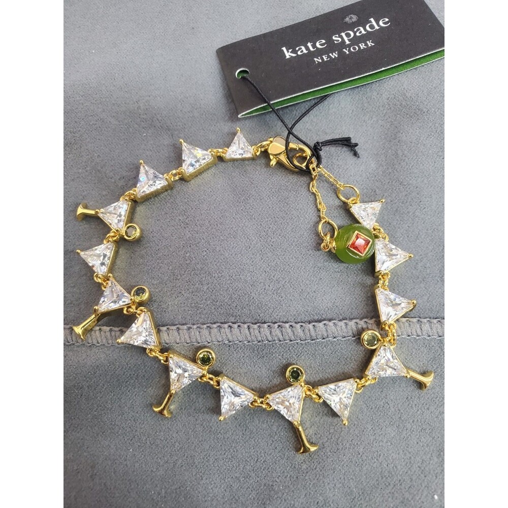 Kate Spade NWT martini tennis charm bracelet - Shaken not stirred